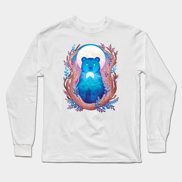 Moon Bear Long Sleeve T-Shirt by MichelleScribbles